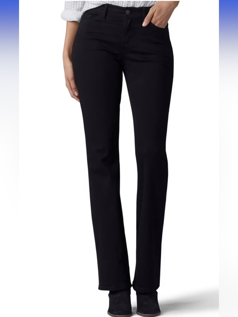 Lee Regular Fit Mid Rise Bootcut Black Denim Jeans